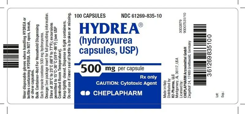 Hydrea 500 mg per capsule